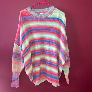 Dolman oversized  Rainbow Knit Sweater